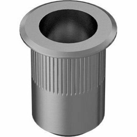 BSC PREFERRED Zinc-Plated Heavy-Duty Rivet Nut Open End M8x1.25 Interior Thread 3.8-7.9mm Material Thickness, 10PK 95105A195